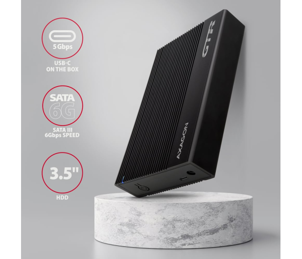 Axagon EE35-GTR USB-C 5Gbps RIBBED box 3,5" - 1485443 - zdjęcie 6